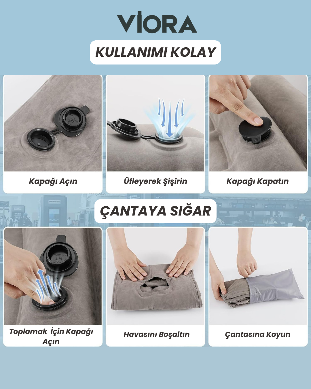 ŞİŞİRİLEBİLİR SEYAHAT YASTIĞI